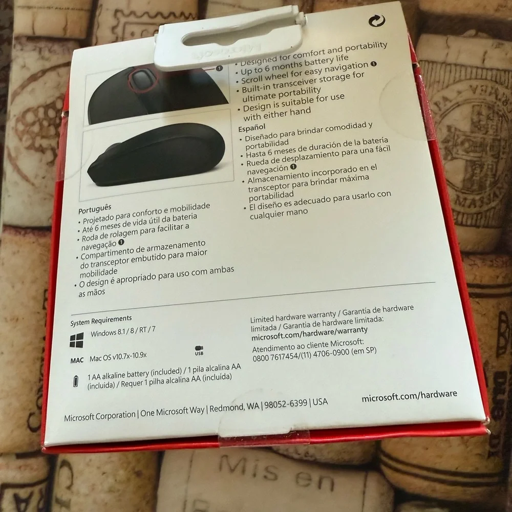 Microsoft Pink Wireless Mobile Mouse Compact Design